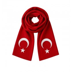 Türkiye -Ay Yıldızlı Taraftar Atkısı 17x140 cm (Saçaksız)