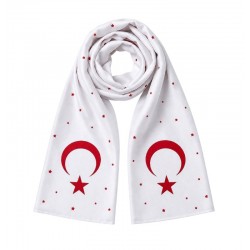 Türkiye Beyaz Taraftar Atkısı 17x140 cm (Saçaksız)
