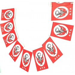 İpe Dizili Atatürk Bayrağı (40'lı)-12x20 cm İpe Dizili Atatürk Bayrağı (40'lı)-12x20 cm