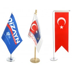 Tekli Ofis Masa Bayrağı-Özel Baskı Tekli Ofis Masa Bayrağı-Özel Baskı