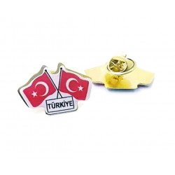 Türk Bayrağı İkili Rozet Türk Bayrağı İkili Rozet