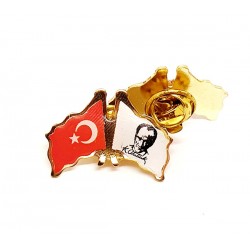 Atatürk-Bayrak  Çiftli Rozet Atatürk-Bayrak  Çiftli Rozet