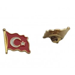 Sarı Dalgalı Mineli Bayrak Rozet Sarı Dalgalı Mineli Bayrak Rozet