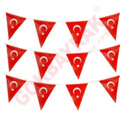 Türk Bayrağı- Üçgen Flama 23x28 cm